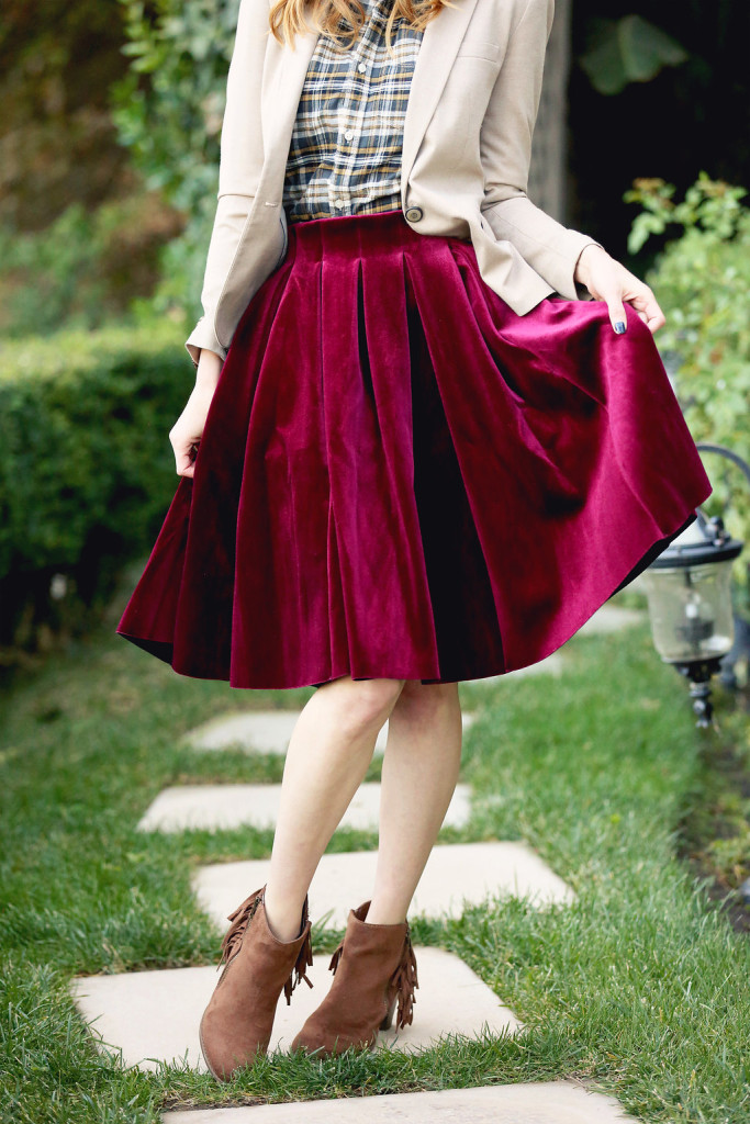 3 Ways The Velvet Pleated Skirt Happily Eva After