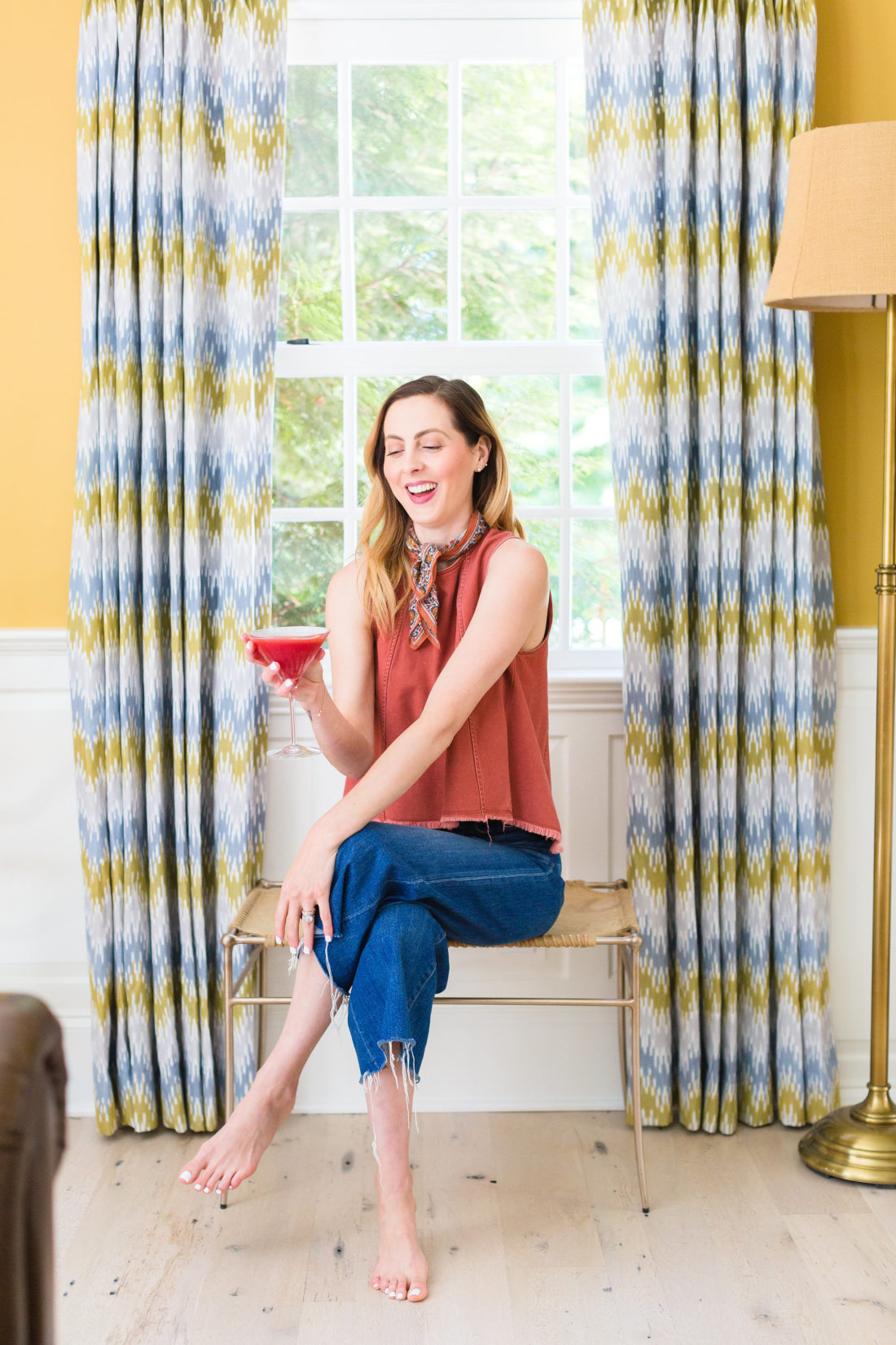 Eva Amurri Martino sits in the living room of her Connecticut home, sipping a blood orange and ginger martini