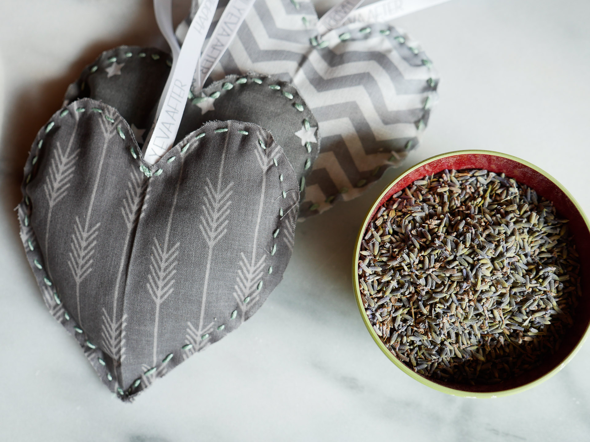 Easy Stamped Lavender Sachets - DIY Beautify - Creating Beauty at Home