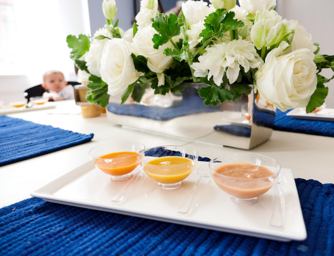 Sitting around the taste testing table at the Gerber Babies event in NYC where a baby tested out new Gerber flavors, as photographed by Eva Amurri Martino for lifestyle blog Happily Eva After