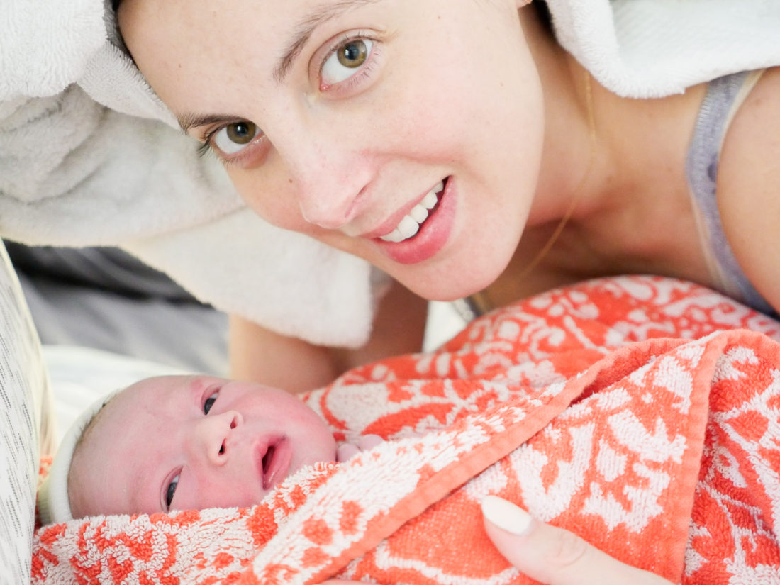 Eva Amurri Martino of lifestyle and motherhood blog Happily Eva After shares the pictures of her home birth with son Major James Martino on October 19th 2016