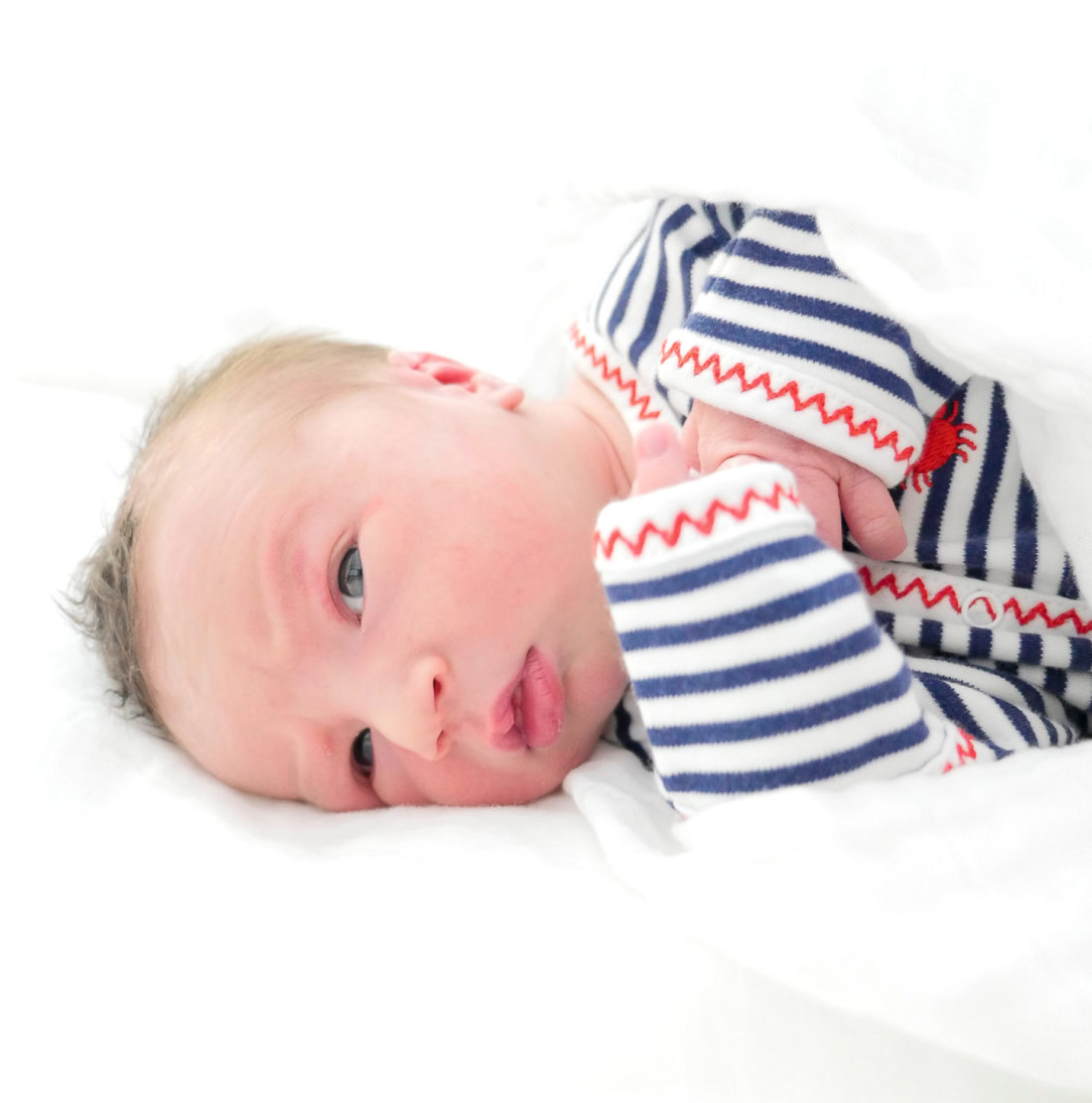 Newborn Major James Martino, son of Eva Amurri Martino and Kyle Martino