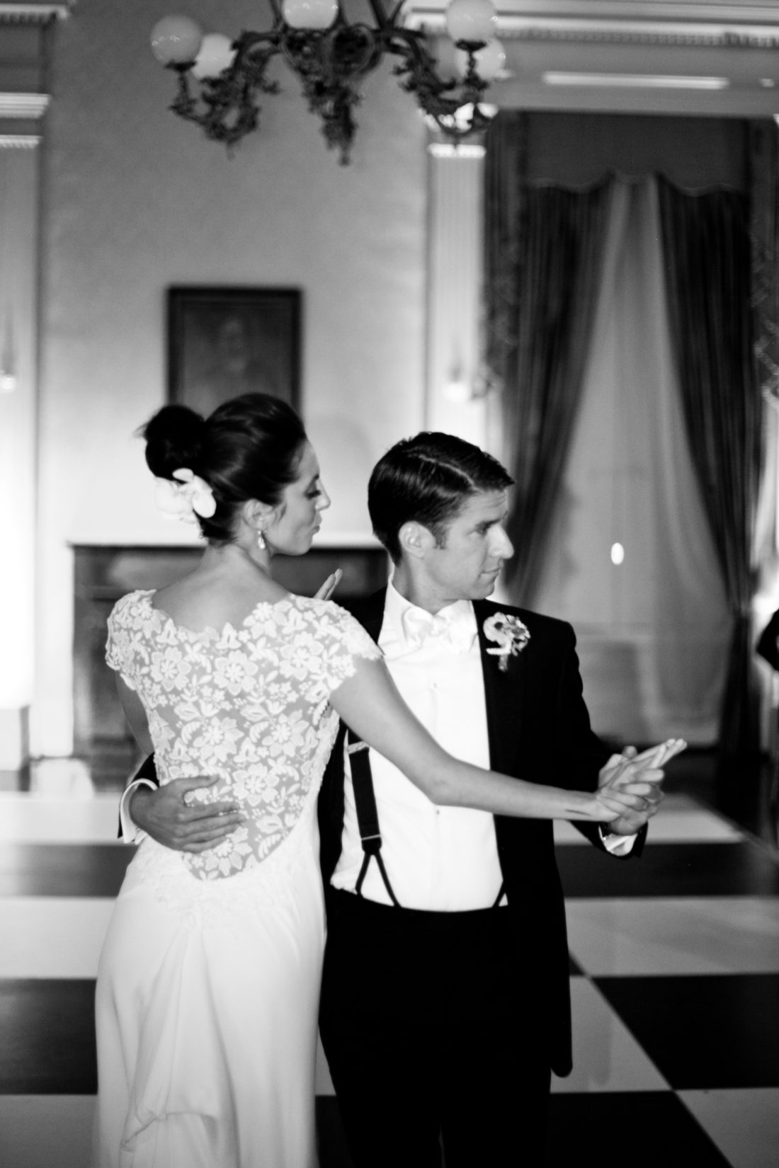 Eva Amurri Martino and Kyle Martino dancing together on their wedding day in Charleston, SC