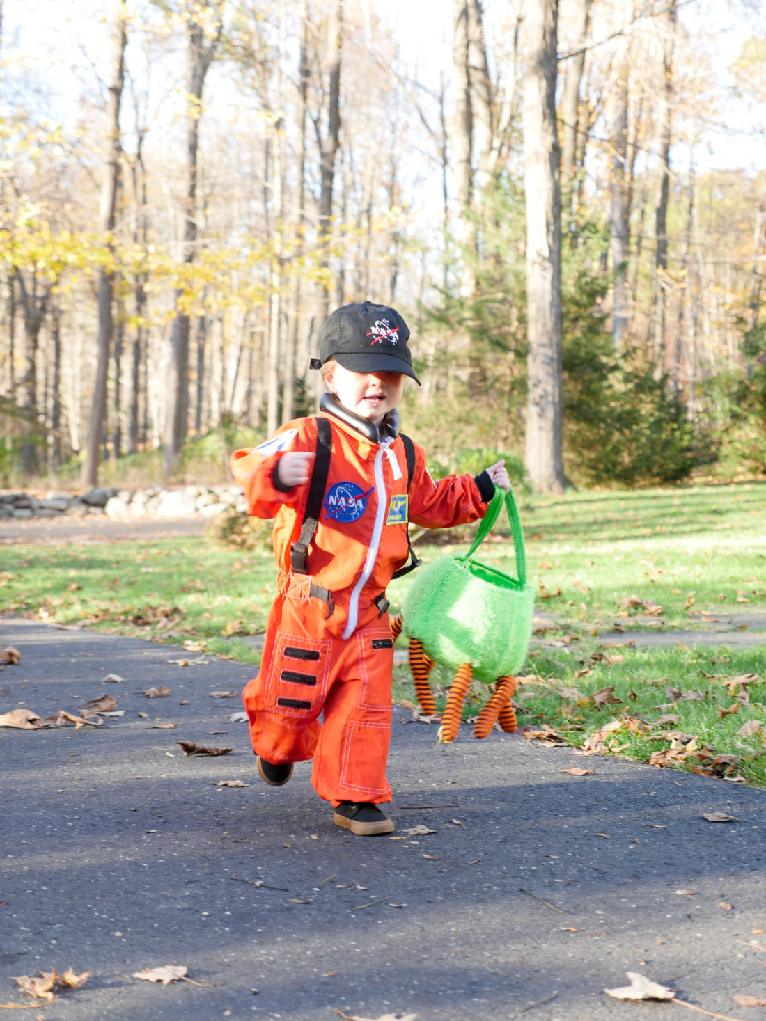 Marlowe Martino dressed as an Astronaut for Halloween