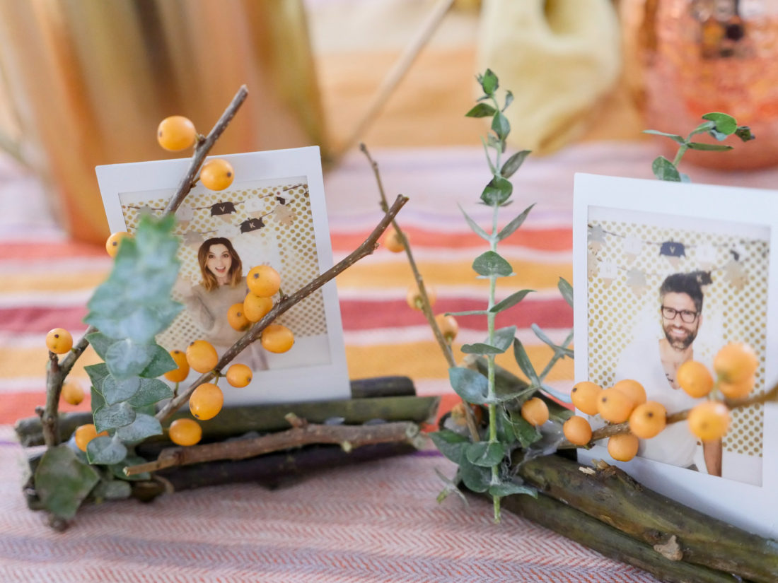 Holiday Photo Frame Place Cards, using the Instax mini 70 camera