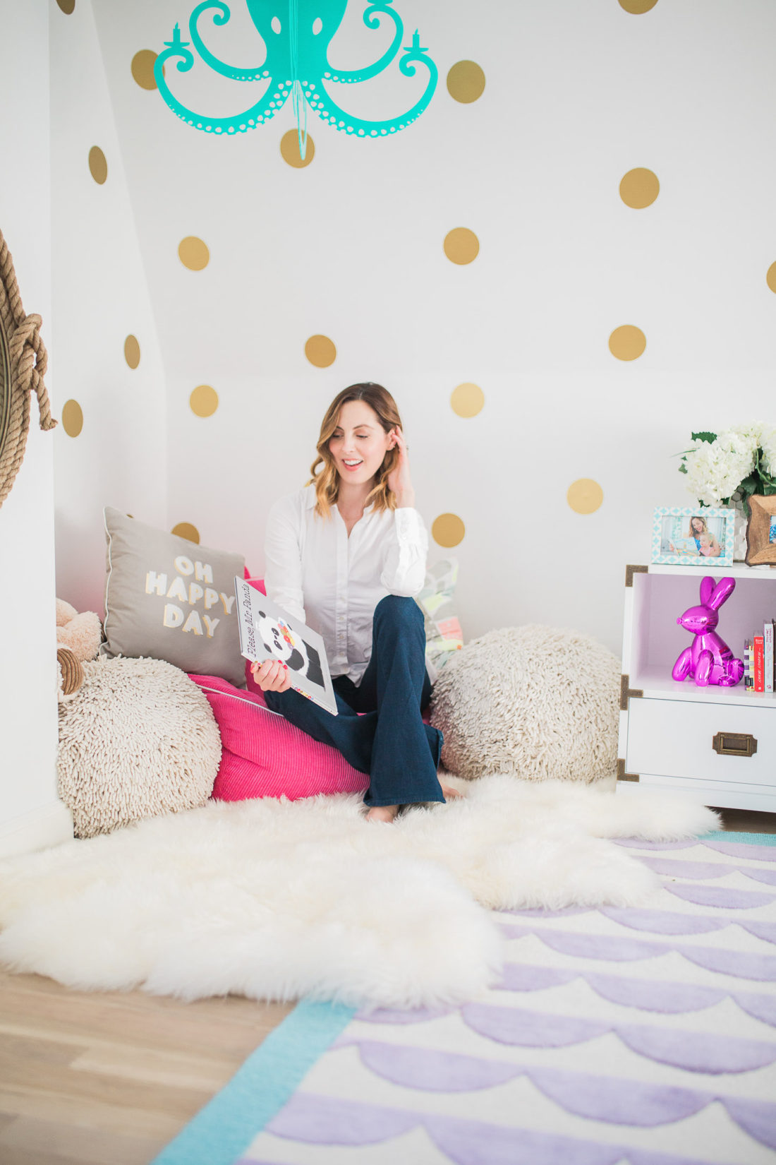 Eva Amurri Martino pictured in the room she designed for her daughter Marlowe in their connecticut home
