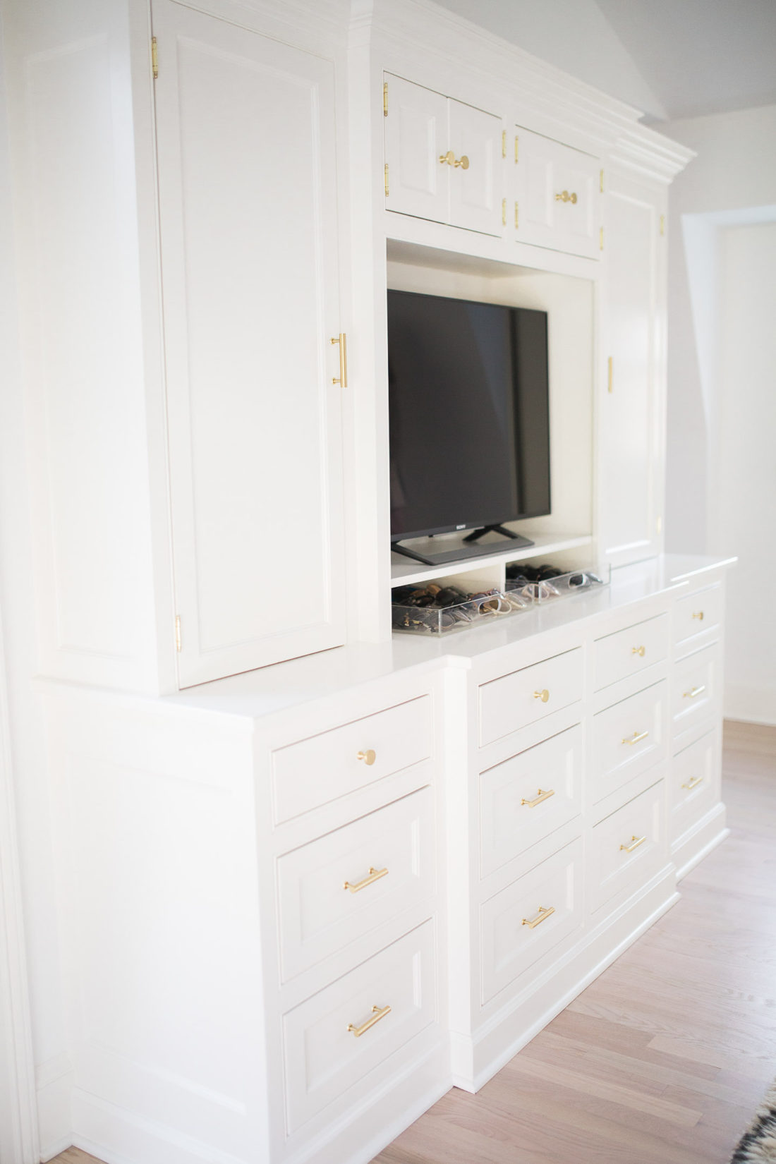 Eva Amurri Martino's black, white, and linen Master Bedroom at her home in Connecticut