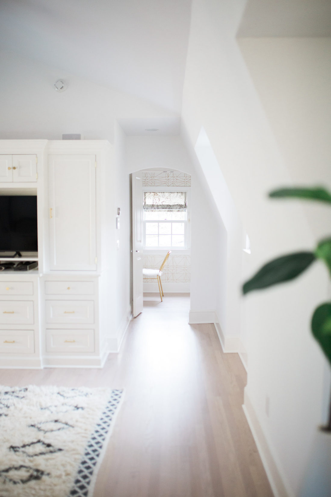 Eva Amurri Martino's black, white, and linen Master Bedroom at her home in Connecticut