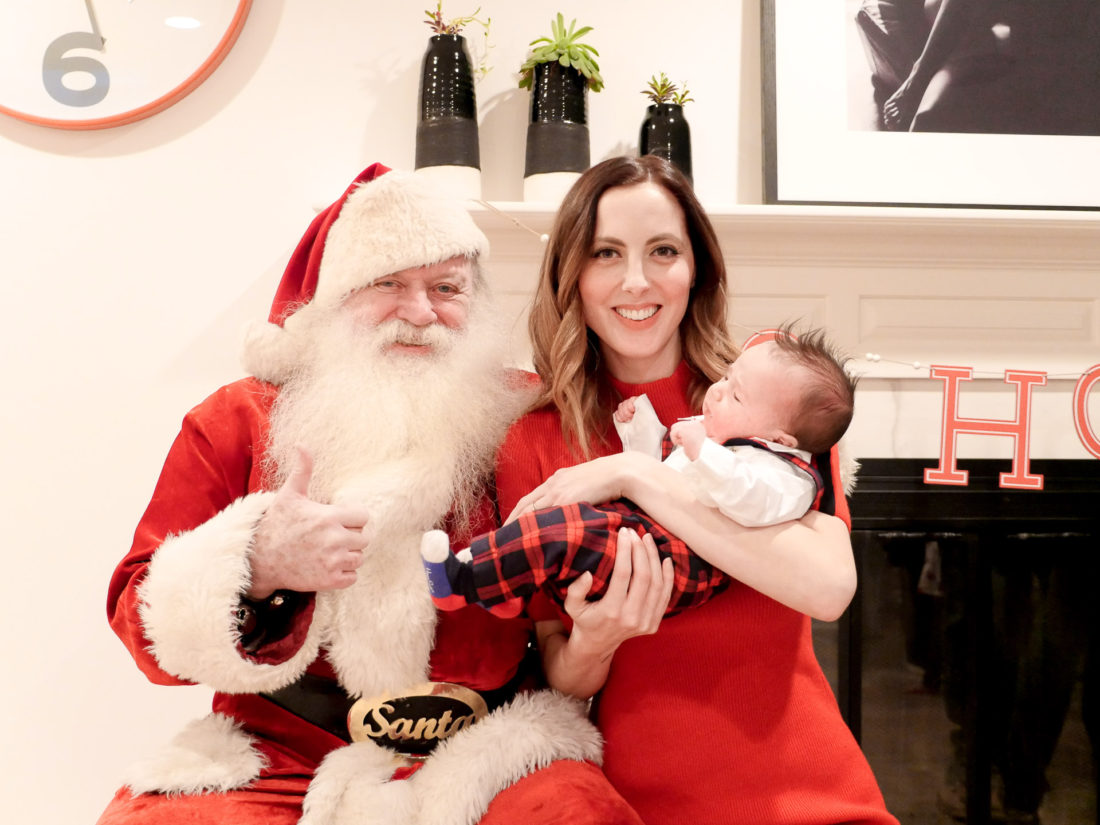 Marlowe Martino meeting Santa Clause at her home in Connecticut