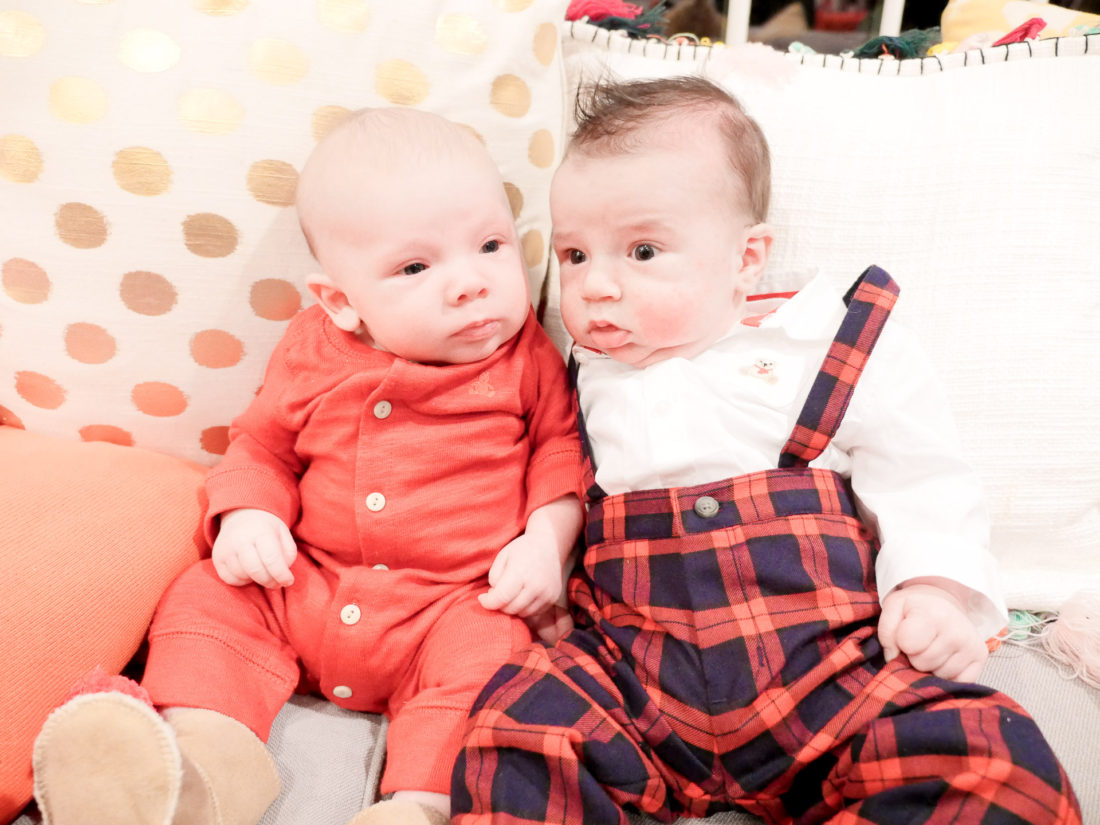 Marlowe Martino meeting Santa Clause at her home in Connecticut