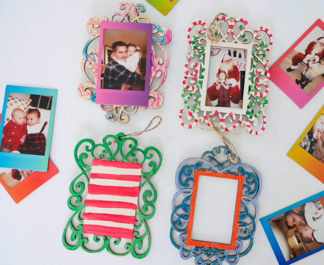 Eva Amurri martino crafts Holiday photo ornaments using the Instax mini 70 instant film camera