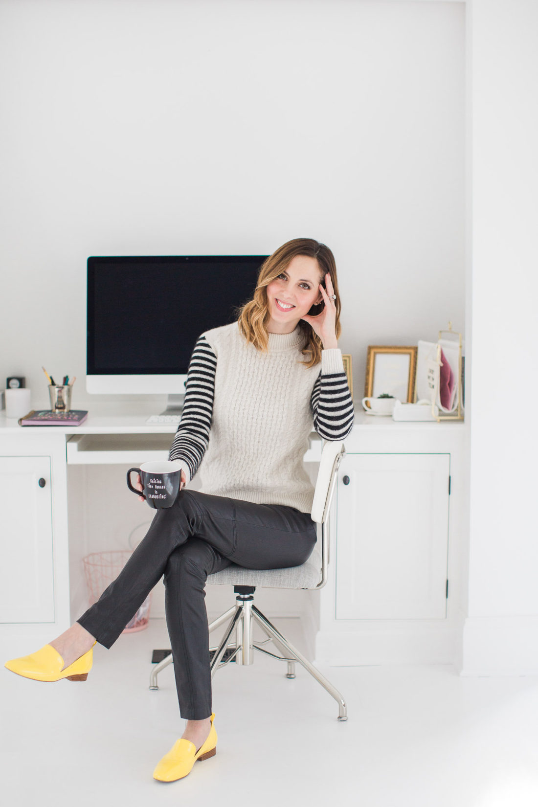 Lifestyle blogger Eva Amurri Martino is pictured in her studio