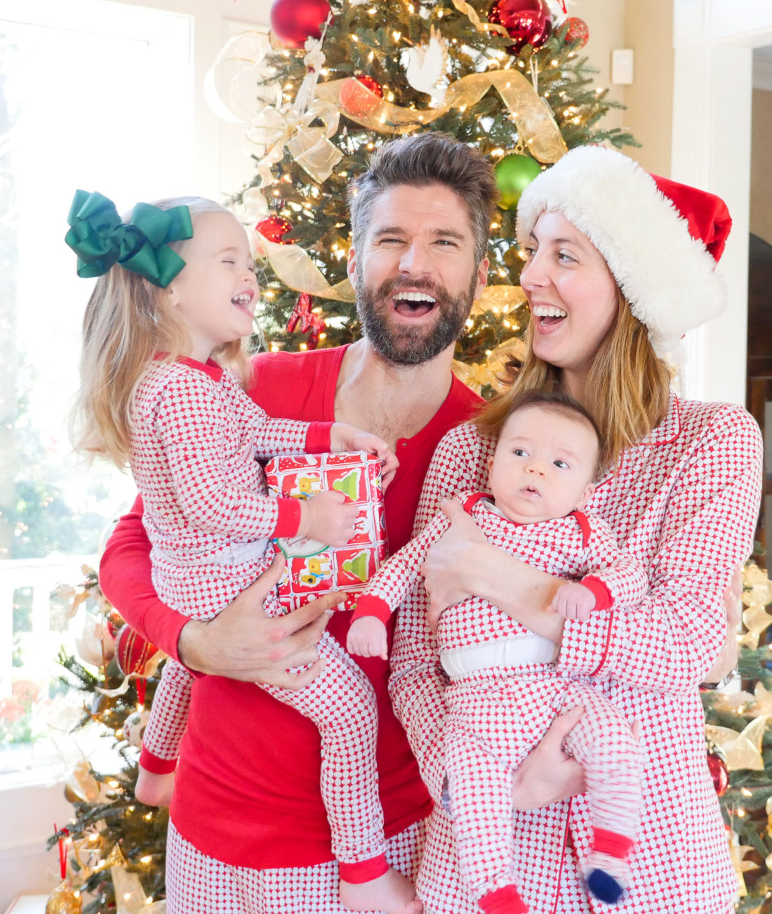 Eva Amurri Martino and her family celebrate the Christmas Holiday in matching pajamas