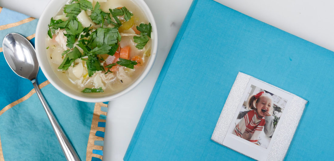 Eva Amurri Martino documents her chicken soup cooking experience with daughter Marlowe using the Fujifilm instax mini 70 instant film