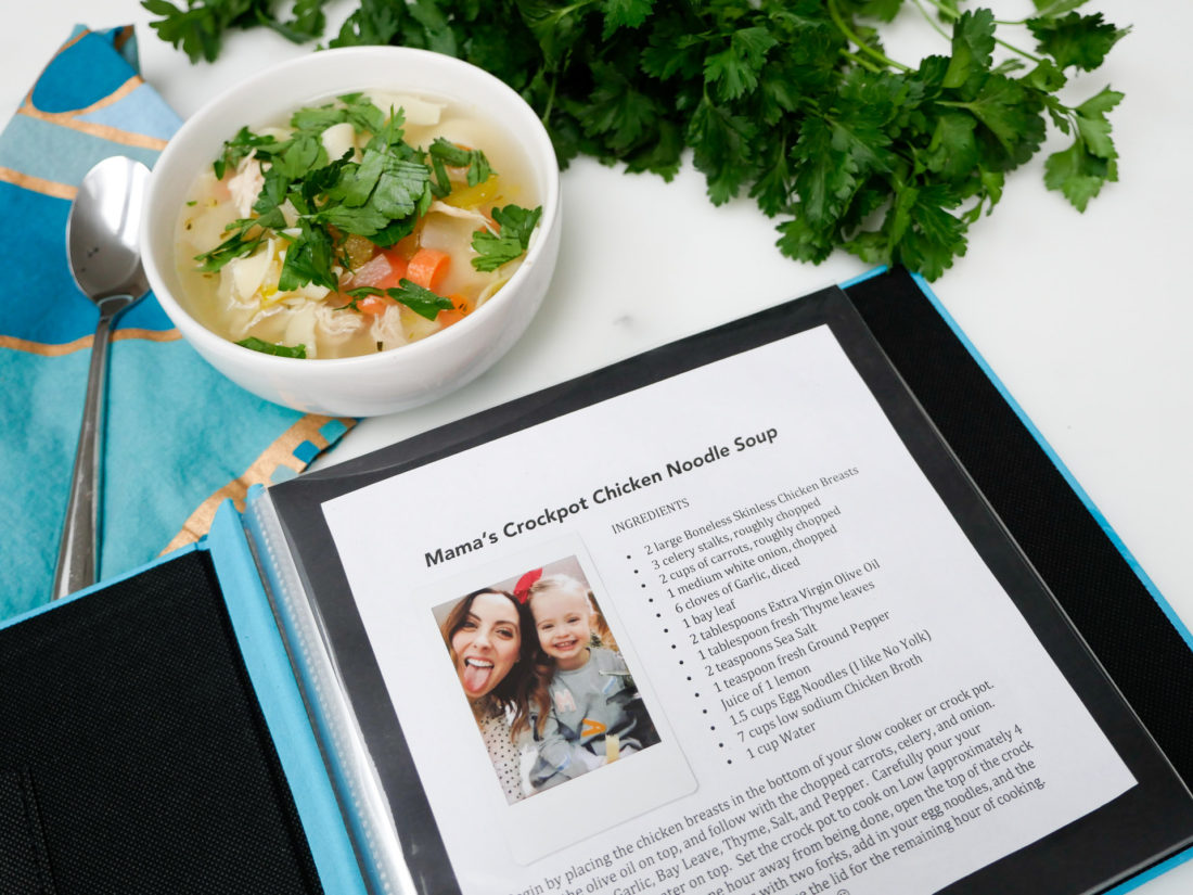 Eva Amurri Martino of lifestyle and motherhood blog Happily Eva After creates a keepsake cookbook for her daughter Marlowe featuring Fujifilm Instax instant photographs