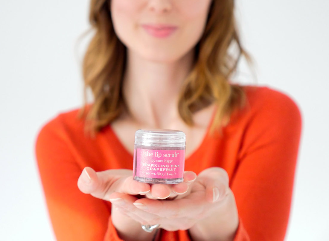 Eva Amurri Martino shows off a lip scrub as part of her monthly beauty picks for february