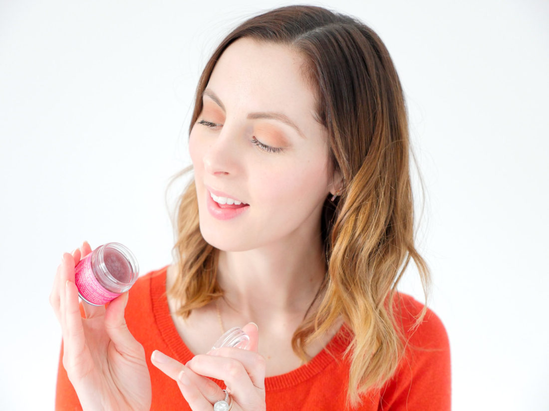 Eva Amurri Martino shows off a lip scrub as part of her monthly beauty picks for february