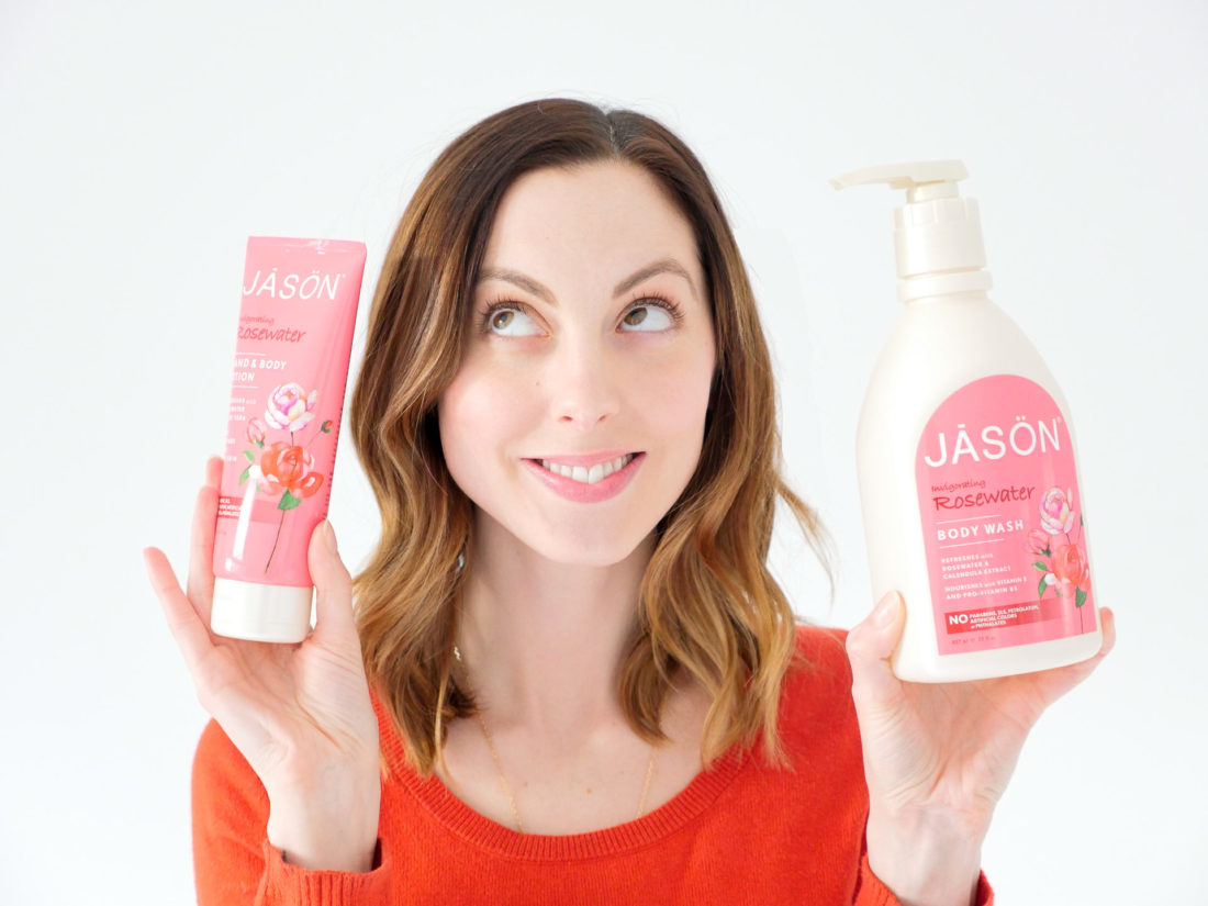 Eva Amurri Martino features JASON Rosewater hand and body lotion and body wash as part of her monthly beauty picks for february
