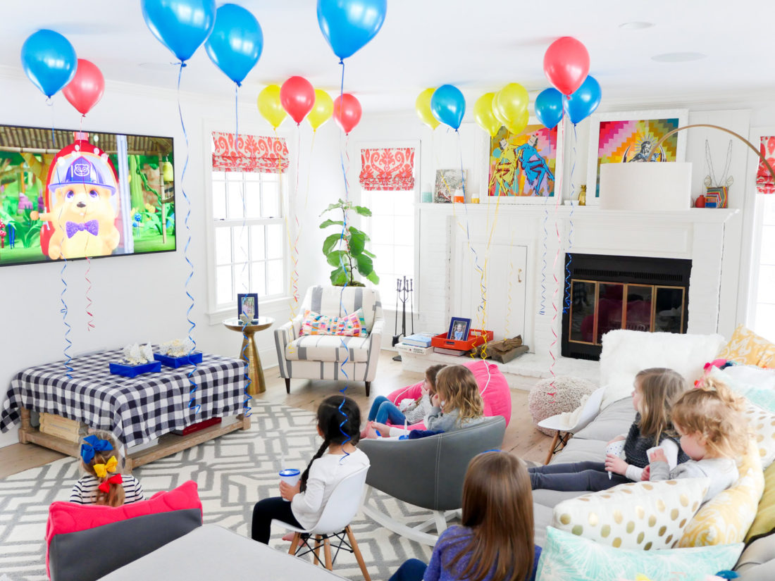 A roomful of little girls pull up a chair to watch the Season Premiere of Ruff-Ruff, Tweet and Dave