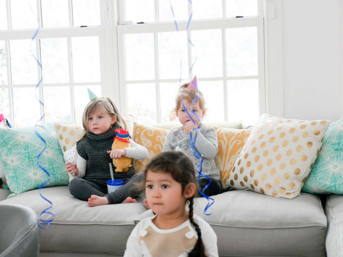 A roomful of little girls pull up a chair to watch the Season Premiere of Ruff-Ruff, Tweet and Dave