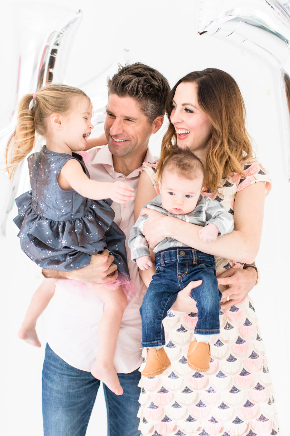 Eva Amurri Martino, Kyle Martino, and their children Marlowe and Major celebrate Valentine's Day at their home in Connecticut