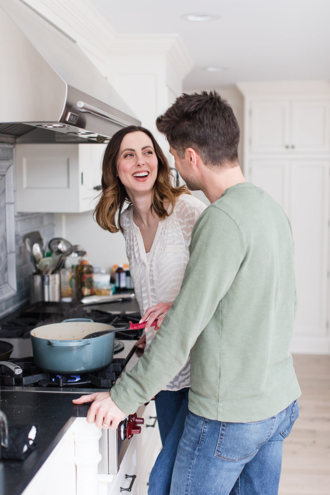 Eva Amurri Martino makes a stew in the kitchen of her Connecticut home