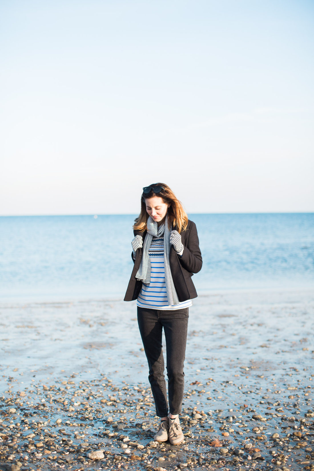 Eva Amurri Martino stands in front of the water