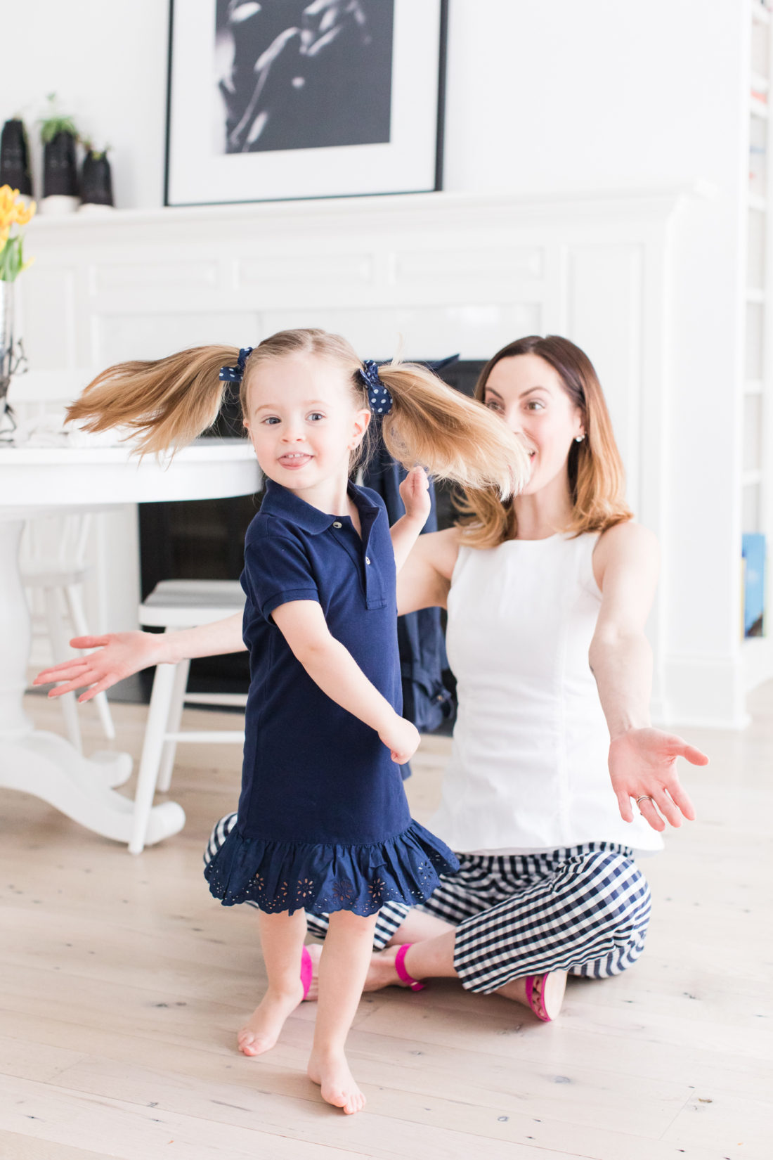 Marlowe Martino twirls in her new secondhand Ralph Lauren dress and pigtails