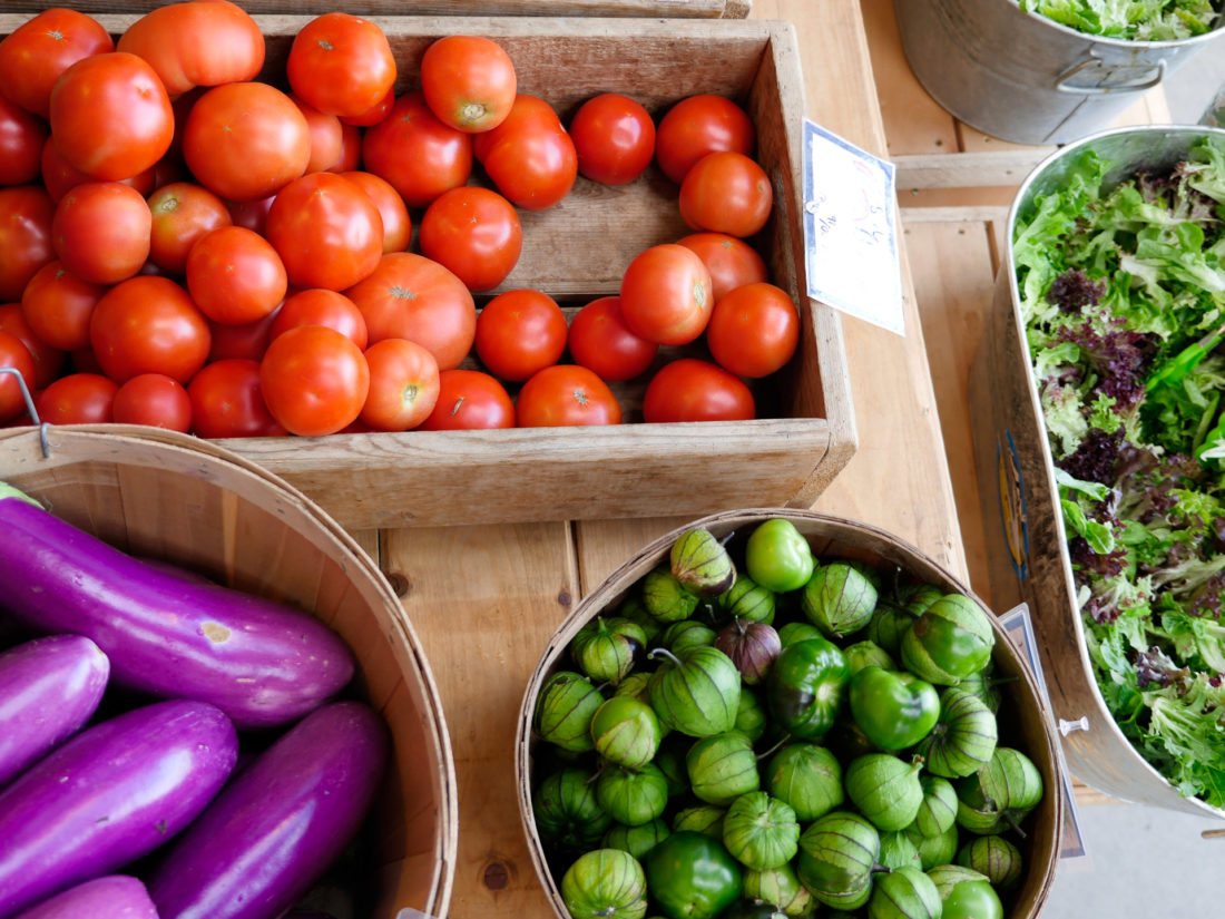 Colorful produce at Beech Hill Farm in Maine