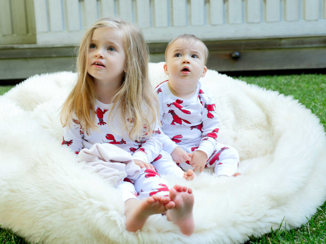 Marlowe and Major Martino wear matching lobster pajamas