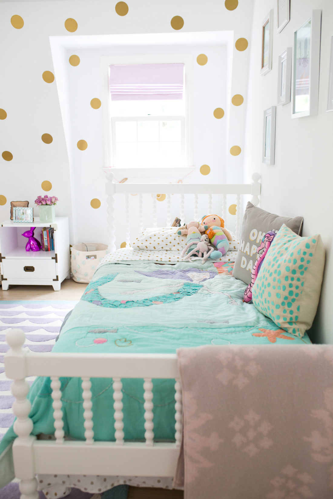 Eva Amurri Martino shares the new design of her three year old daughter's Connecticut mermaid bedroom with the added big girl bed instead of a crib