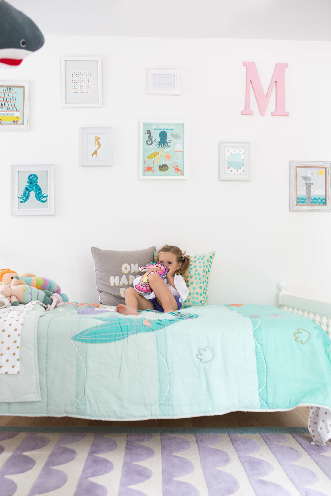 Eva Amurri Martino shares the new design of her three year old daughter's Connecticut mermaid bedroom with the added big girl bed instead of a crib