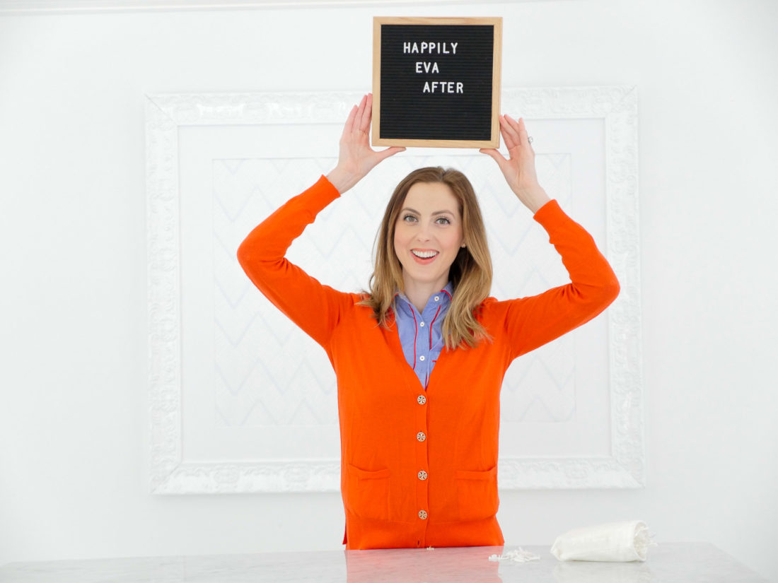 Eva Amurri Martino spells out a sentence on her felt letter board as part of her monthly obsessions roundup