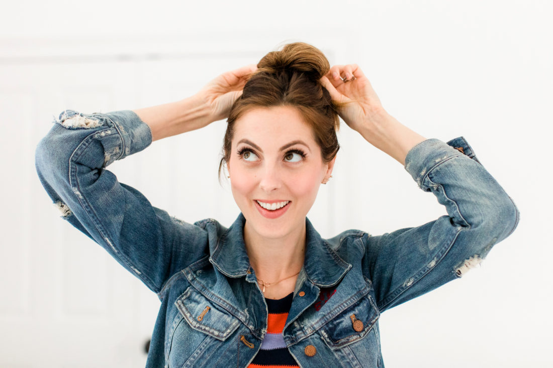 Eva Amurri Martino puts her hair up in to a high bun