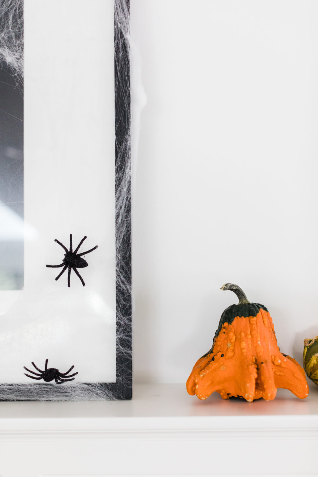 The kitchen area is decorated in a spooky bat theme for Halloween in Eva Amurri Martino's Connecticut home