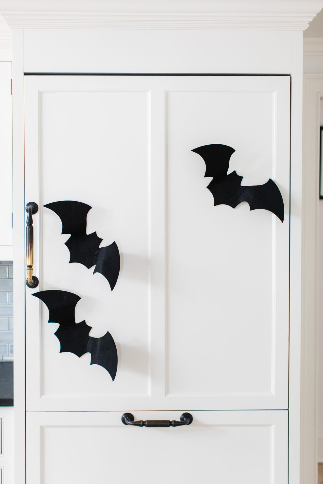 Felt bats land on the refrigerator in Eva Amurri Martino's Connnecticut kitchen