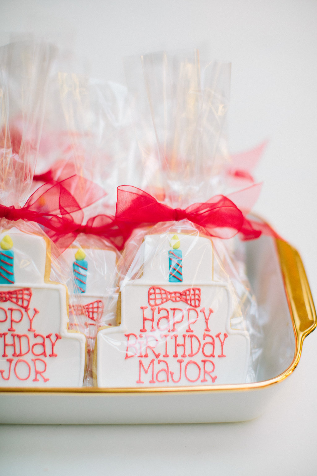 custom cookie favors for guests at Major Martino's first birthday party