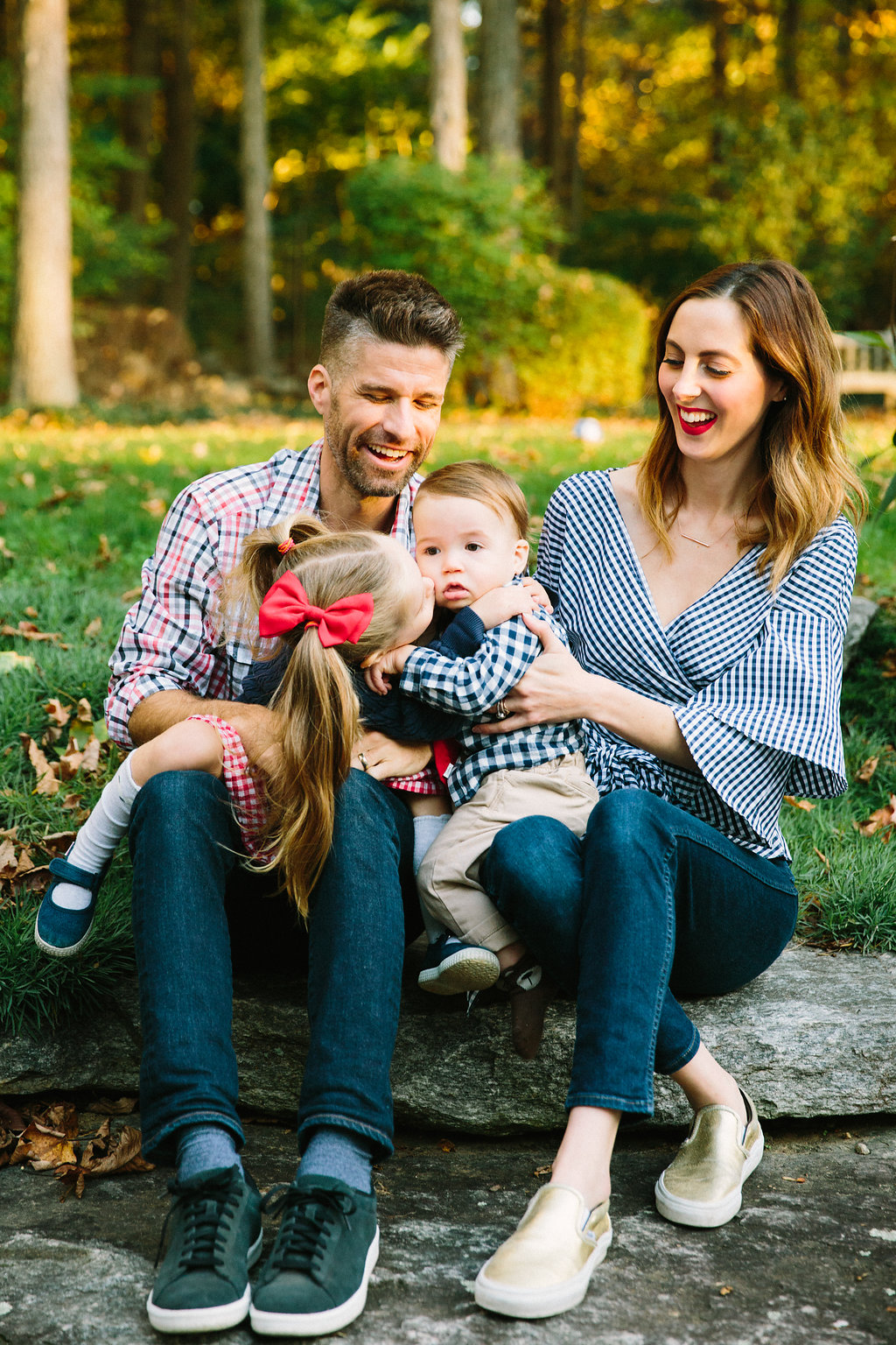 Eva, Kyle, Marlowe, and Major Martino celebrate Major's first birthday at their home in Connecticut