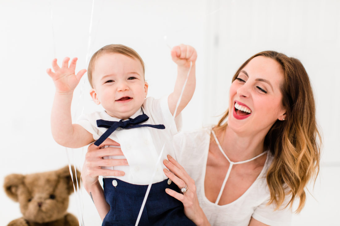 Eva Amurri Martino laughs with one year old son, Major James