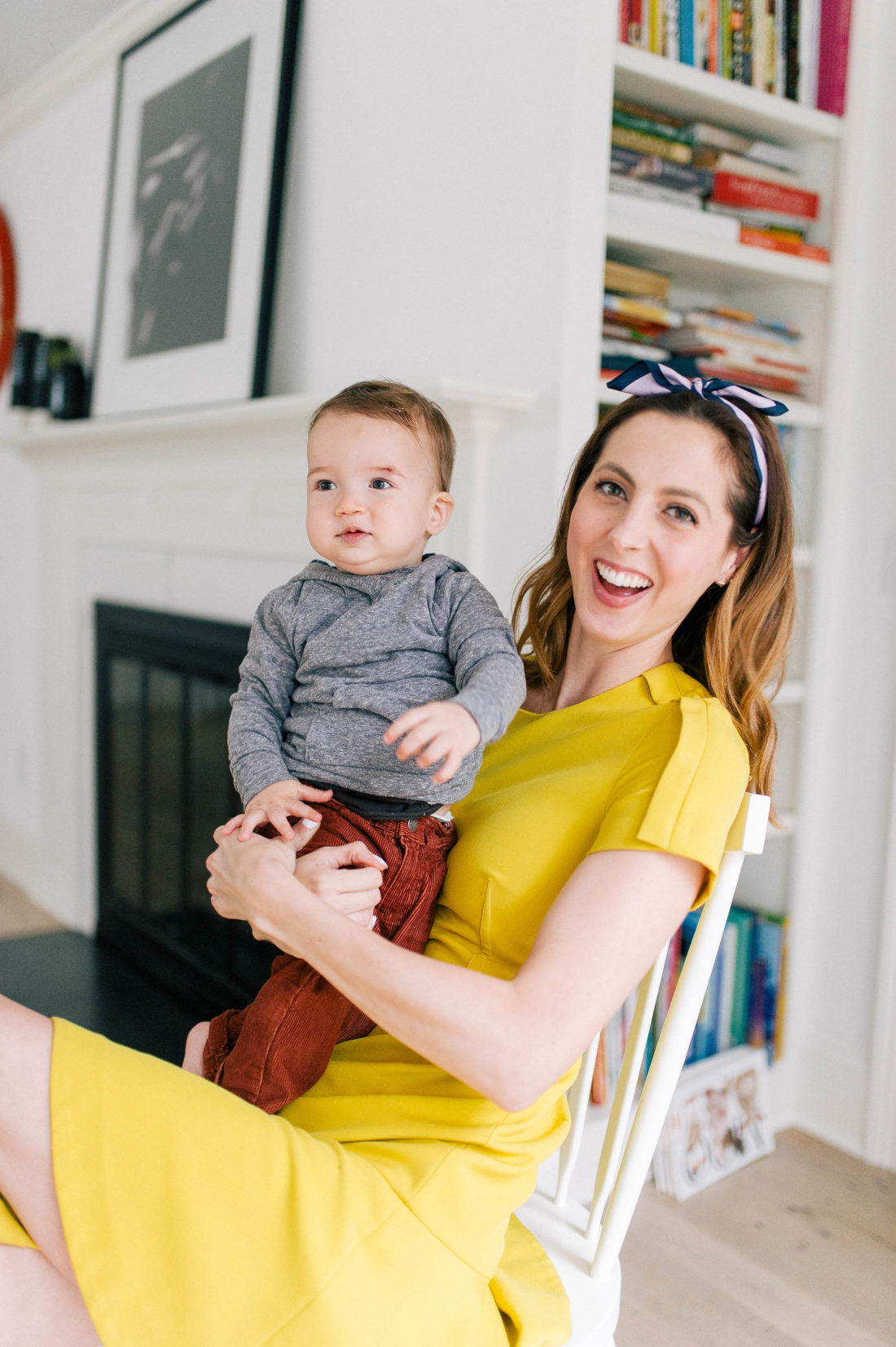 Eva Amurri Martino holds her son Major on her lap in her Connecticut home