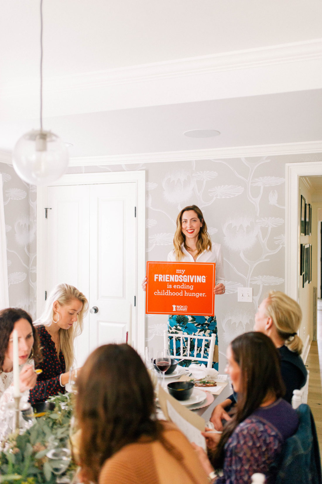 Eva Amurri Martino speaks about No Kid Hungry at her Friendsgiving in Connecticut