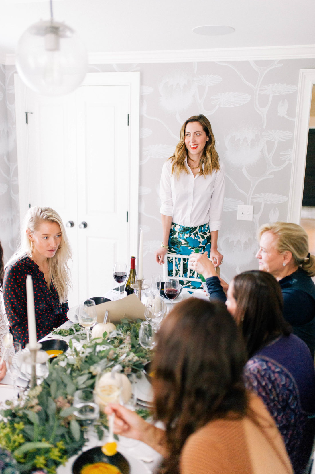 Eva Amurri Martino speaks about No Kid Hungry at her Friendsgiving in Connecticut