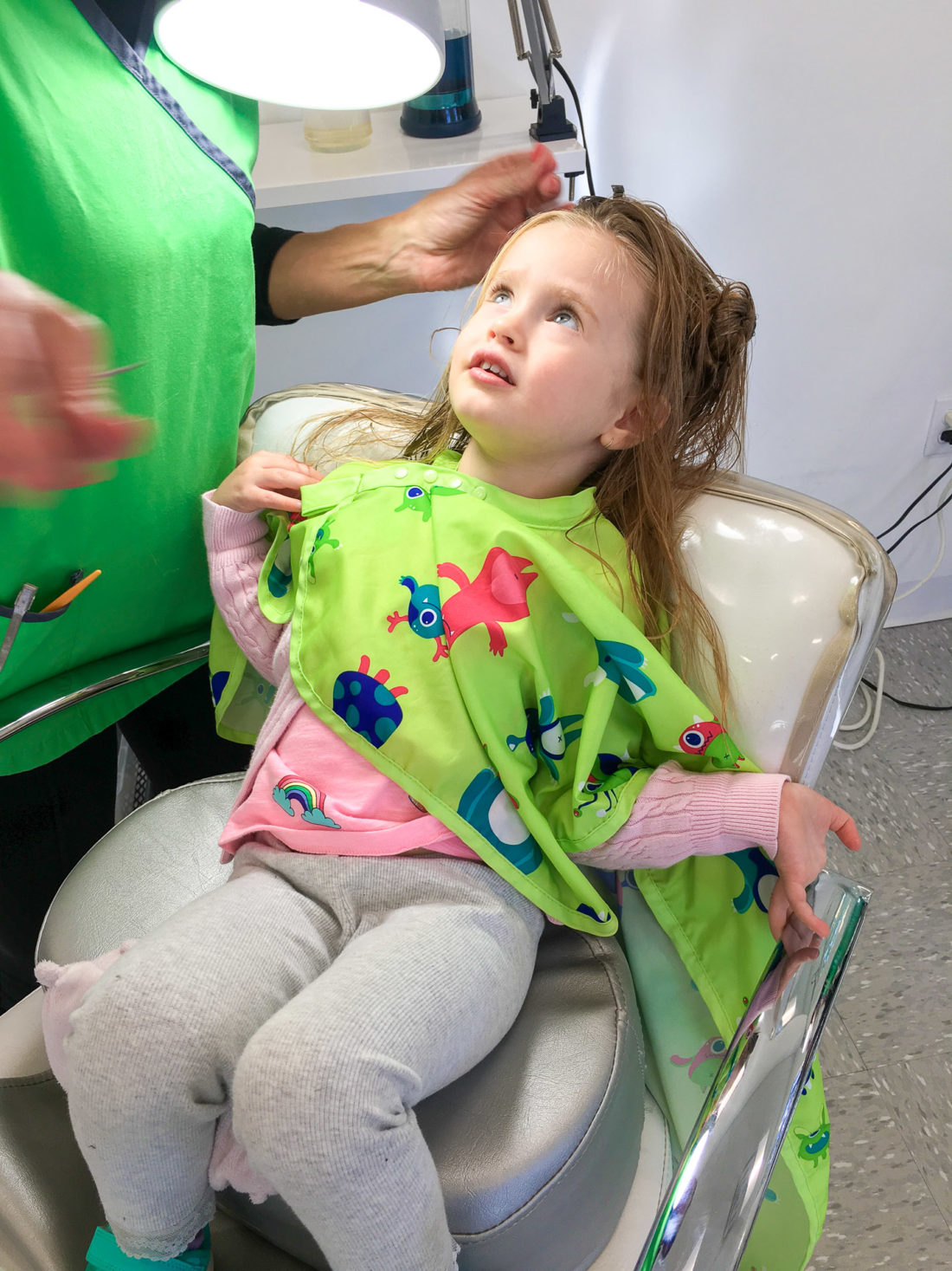 Marlowe Martino gets her hair checked for lice