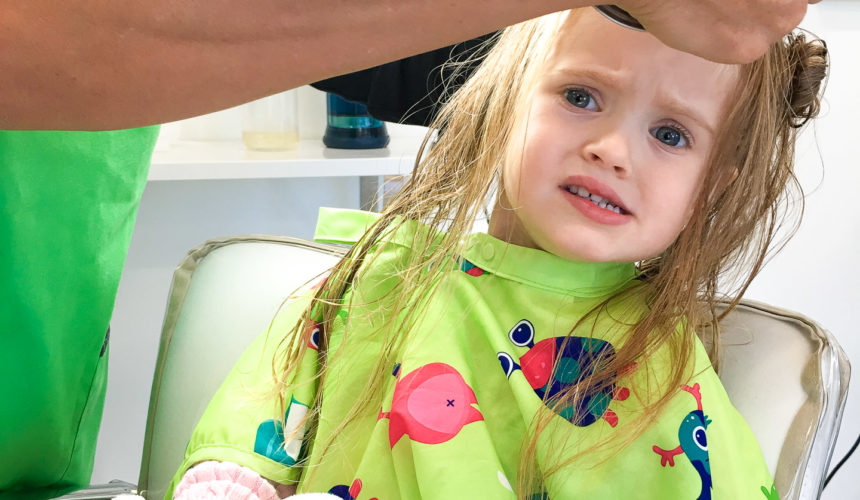 Marlowe Martino gets her hair treated for lice at a special salon in Connecticut