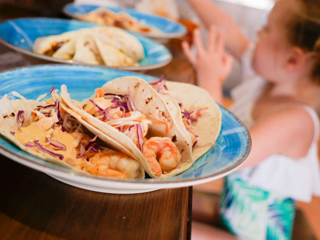 Delicious and authentic tacos at the snack bar at the Hyatt Ziva resort in Los Cabos, Mexico