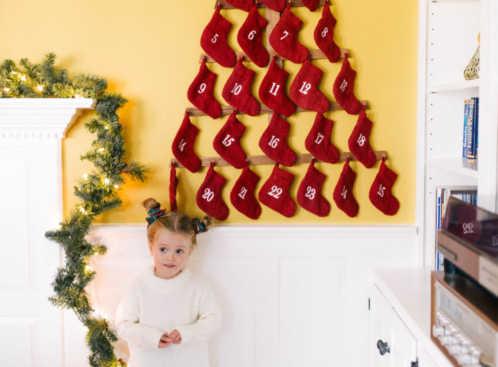 Marlowe Martino stands in front of her family advent calendar