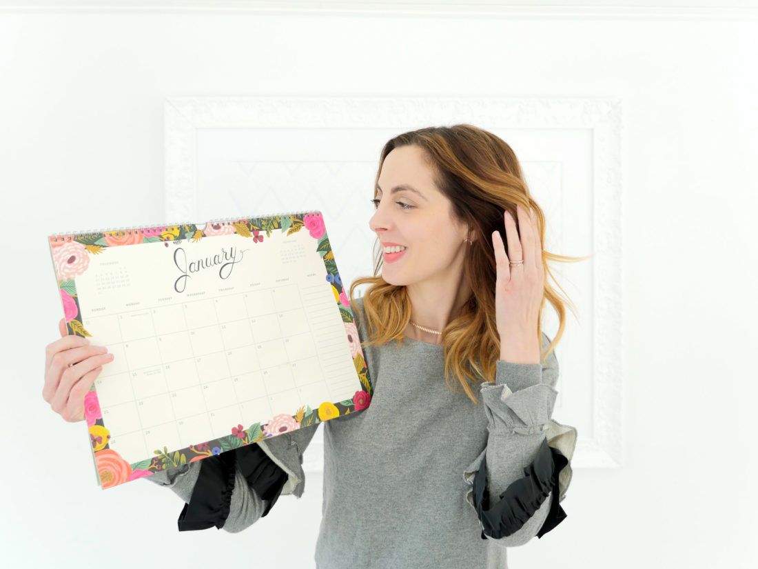 Eva Amurri Martino shares a pretty floral wall calendar as part of her monthly obsessions post