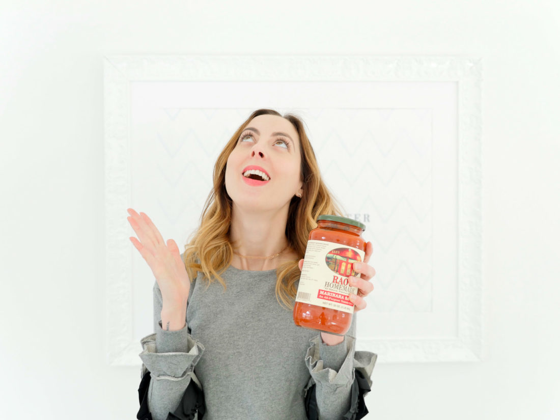 Eva Amurri Martino shares her love for Rao's pasta sauce as part of her monthly obsessions post