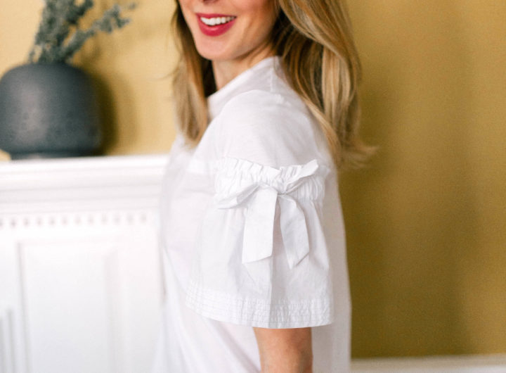 Eva Amurri Martino wears a classic crisp white top