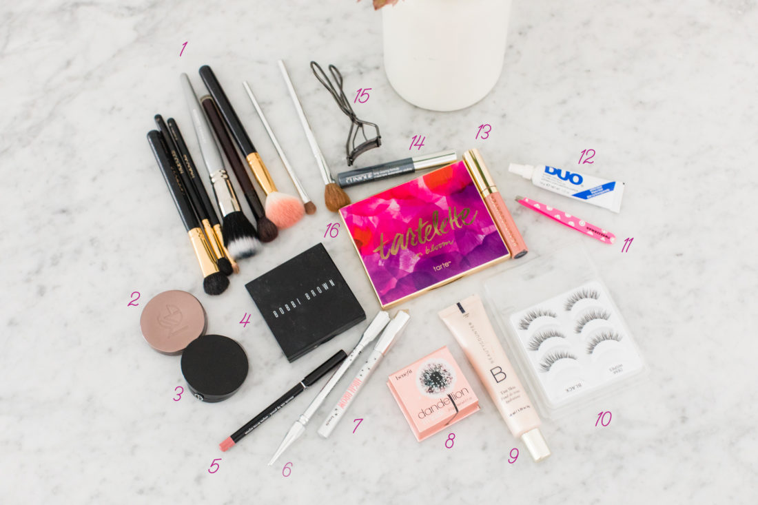 Eva Amurri martino shares a selection of her makeup products that she uses to apply her makeup look for blog photo shoots